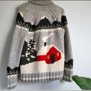 Roots X Mary Maxim Limited Edition Cabin Zip Up Sweater Jacket Never Worn Large